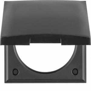 Abdeckrahmen - INTEGRO Pure Rahmen 1-fach mit Klappdeckel granitschwarz - 918282545