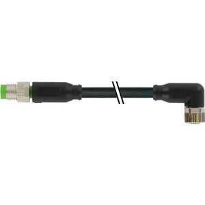 Konfektioniertes Sensor-Aktor-Kabel - M8 St. 0° / M8 Bu. 90° A-kod. - 7000-88025-6300100
