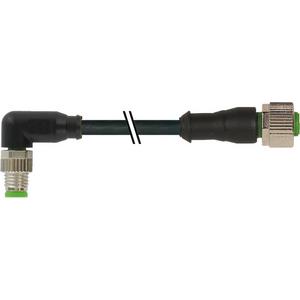 Konfektioniertes Sensor-Aktor-Kabel - M8 St. 90° / M12 Bu. 0° A-kod.PVC 4x0.25 sw UL/CSA 1m - 7000-88311-6110100