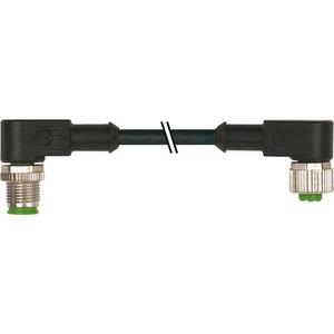Konfektioniertes Sensor-Aktor-Kabel - M12 St. 90° / M12 Bu. 90° A-kod. - 7000-40281-6350100
