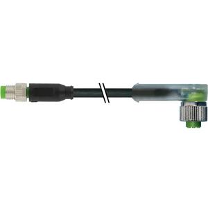Konfektioniertes Sensor-Aktor-Kabel - M8 St. 0° / M12 Bu. 90° A-kod. LED - 7000-88281-6300030