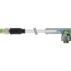 Konfektioniertes Sensor-Aktor-Kabel - M8 St. 0° / M12 Bu. 90° A-kod. LED - 7000-88281-2300150