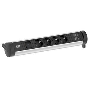 Multi-Tischsteckdose - Steckdosenleiste CYCLE Base 4xCEE7/3 1xSchalter 1xUSB A/C 22W 0,2m GST18 - 706.002