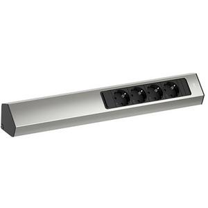 Multi-Tischsteckdose - Steckdosenleiste CASIA 2 4xCEE7/3 2,0m AEH Edelstahl-Optik - 932.004