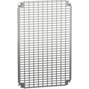 Montageplatte für Verteilergehäuse - Perforierte Platten Monoblock H600xB400mm mit universeller Perforation 11x26mm - NSYMR64