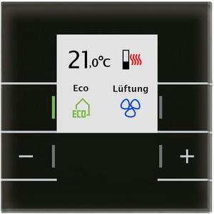 Raumtemperaturregler KNX - KNX Glas Raumtemperaturregler Smart mit Farbdisplay Schwarz - SCN-RTRGS.02S