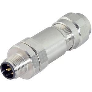 Rundsteckverbinder (Industriesteckverbinder) - M12-D Kabelstecker Polzahl: 4, 5,5-8,6 mm schirmbar Schraub IP67 UL Edelstahl - 99 3729 995 04