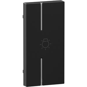 Abdeckung für Schalter, Taster, Dimmer, Jalousie - Seano 1-modulige rechts Tastenabdeckung MyHome Symbol "Licht" Farbe Schwarz - 765817