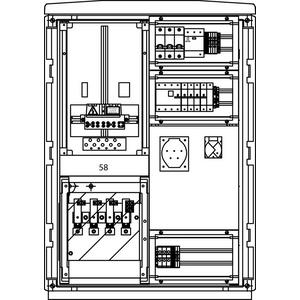 Zähler-Komplettschrank - Zählerverteiler Freiluft Strom FZNV F/1 CEE/Schuko ÜA(3)B/C K Netz NÖ - FZ2150CS.3BC