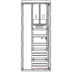 Zähler-Leergehäuse - Zählerverteiler Freiluft FZV-T F/1 NV (24TE) unten DZ TIROL - FZ3156.DZ