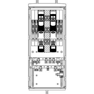 Anschlussschrank - Vorzählerkasten VZK A4 1350 Cu/DV240 2x400L 3x160L ÜA(3)B/C ZAU BB Netz NÖ - VKA44U.DV.23B.BB