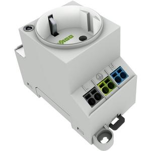 Steckdose Reiheneinbau - Schaltschrank-Steckdose mit LED-Statusanzeige lichtgrau - 709-581
