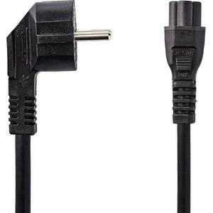 Netzanschlussleitung - Stromkabel Schutzkontaktstecker IEC-320-C5 abgewinkelt 2 m schwarz - CEGB10100BK20