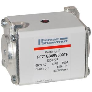 NH-Sicherungseinsatz - Sicherung gR Gr.71 690VAC 500A TTF Gewindeanschluss M8 und Schlagbolzen - S301707