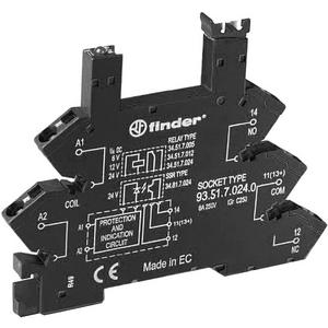 Relaissockel - Fassung Farbe schwarz m Zugfederklemmen Relais 34.51 oder 34.81 f 6 - 24 V AC/DC - 93.51.0.024.0