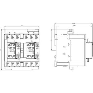 Schützkombination - Wendekombination AC-3 37kW/400V AC 110V 50Hz/120V 60Hz 2S integr. - 3RA2338-8XB30-1AK6
