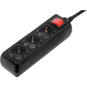 HAMA - Steckdosenleiste 3-fach mit Schalter 1,4 m Schwarz - 30392