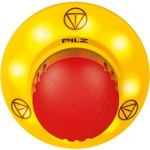 NOT-AUS-Taster, Komplettgerät - PITestop Not-Halt-Taster IP65 beleuchtet mit Not-Halt Symbol und mit Logo - 400133