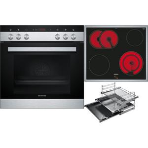 Herd-Set - Einbauherd mit Glaskeramik Kochfeld und Teleskopauszug 3-fach