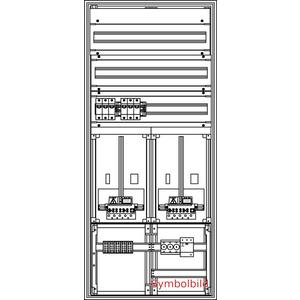 Zähler-Komplettschrank - ZV-N-2Z-B-3GF oben (HKL-D02) Netz NÖ - N2B3O-NZ