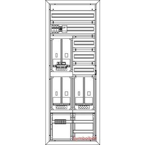 Zähler-Komplettschrank - ZVR-N-2NT-B-2GF oben-3GF rechts (HKL-2xD02-Schütz) PR Netz NÖ - N2BNT2O3R-2NZS-R