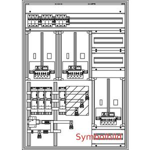 Zähler-Komplettschrank - ZV-N-3Z-C-1GF oben-3GF rechts (NH000-D02-ÜA(3)C) Netz NÖ - N3C1O3R-NZ.3C