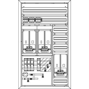 Zähler-Komplettschrank - ZVR-N-3Z-C-2GF oben-3GF rechts (NH000-D02-ÜA(3)B/C) PR Netz NÖ - N3C2O3R-NZ.3BC-R
