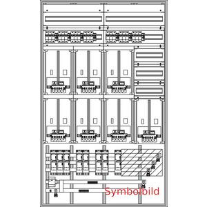 Zähler-Komplettschrank - ZV-N-7Z-D-2GF oben-3GF rechts (NH000-D02-ÜA(3)C) Netz NÖ - N7D2O3R-NZ.3C