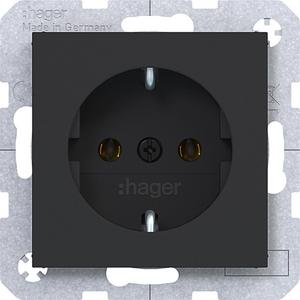 Steckdose - Steckdose SCHUKO Steckklemmen A.x/C.x nachtschwarz matt - WAS1100BM