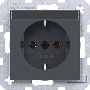 Steckdose - Steckdose SCHUKO Beschriftungsfeld Steckklemmen A.x/C.x anthrazit matt lack - WAS1101AT