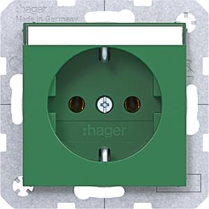 Steckdose - Steckdose SCHUKO Beschriftungsfeld Steckklemmen A.x/C.x grün glänzend - WAS1101GR