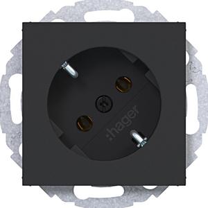 Steckdose - Steckdose SCHUKO 45° Steckklemmen A.x/C.x nachtschwarz matt - WAS1105BM