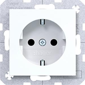 Steckdose - Steckdose SCHUKO erhöhter Berührungsschutz Schraub-Liftkl. A.x/C.x liweiß gl - WAS1400WG