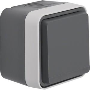 Steckdose - Steckdose SCHUKO mit Klappdeckel AP erh. Berührungs. Steckkl. W.1 grau - WNC161