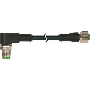 Konfektioniertes Sensor-Aktor-Kabel - M12 St. 90° / M12 Bu. 0° A-kod.PUR 3x0.34 sw UL/CSA+schleppk. 1,5m - 7000-40171-6330150