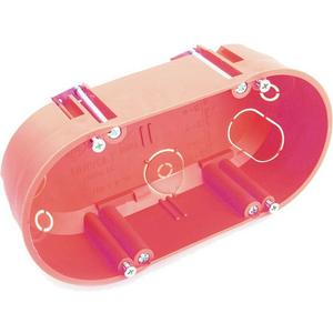 Hohlwanddosen - Zweifachgerätedose orange 5 Rohreinführungen Ø20mm 3 Kabeleinf. - 021198