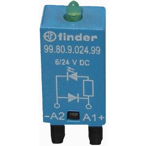 Baustein für Schutzbeschaltung - Modul-EMV LED-grün + Freilaufdiode 6 -2 4 V DC Serie 99 - 99.80.9.024.99