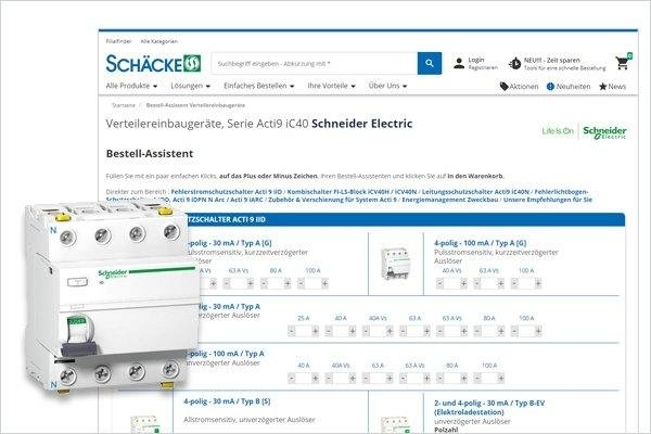 Bestell-Assistent Verteilereinbaugeräte, Serie Acti9 iC40 Schneider Electric