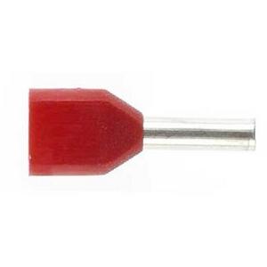 TERMINAL BOOTLACE FERRULE TWIN WIRE PRE-INS 1.0MM RED (100PK)
