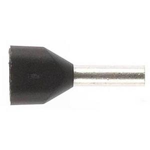 TERMINAL BOOTLACE FERRULE TWIN WIRE PRE-INSULATED 1.5MM BLACK (100PK)