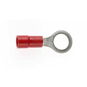 TERMINAL RING DOUBLE GRIP 0.50-1.6MM2 6MM HOLE RED (PKT 50)