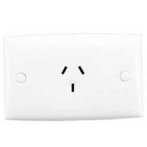 POWER OUTLET AUTO SWITCHED HORIZONTAL STARD SERIES SINGLE 10A 250V WHITE ELECTRIC