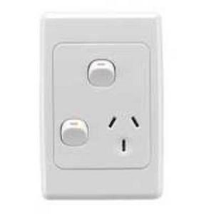 POWER OUTLET SWITCHED VERTICAL 2000 SERIES SINGLE 10A 250V EXTRA SWITCH WHITE ELECTRIC