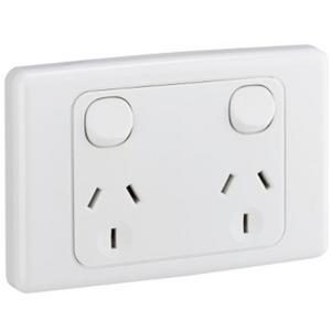 POWERPOINT GPO 2 POLE WHITE 10A ACTIVE AND NEUTRAL SWITCHED