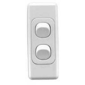 SWITCH ARCHITRAVE 2 GANG WHITE 10A
