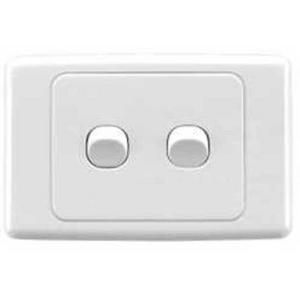 SWITCH 2000 SERIES 2 GANG HORIZONTAL 250V 10A WHITE