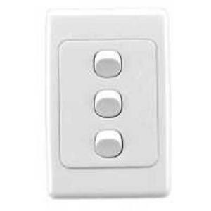 SWITCH 2000 SERIES 3 GANG VERTICAL 250V 10A WHITE