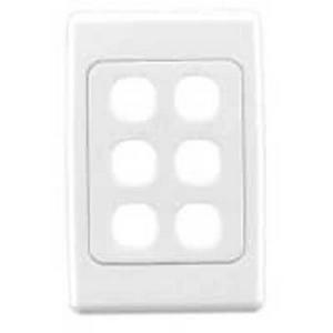 GRID PLATE AND COVER 2000 SERIES 6 GANG WHITE