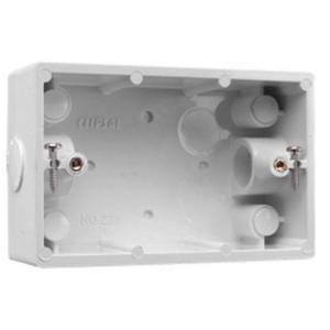 MOUNTING BOX PVC RECT2 ENTRIES GREY