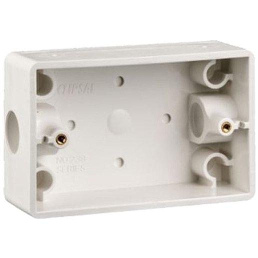 Clipsal 238-WE | Mounting Box PVC Rectangle 2 X 20mm Entries White ...